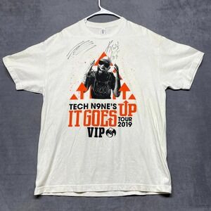 Alstyle Apparel & Activewear T Shirt Mens XL White Tech N9ne It Goes Up VIP Tour